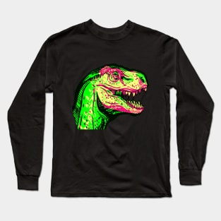 T-Rex Interactive Magenta&Green Filter T-Shirt #2 By Red&Blue Long Sleeve T-Shirt